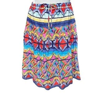 Sundance Multicolored 100% Linen Skirt. Size Small